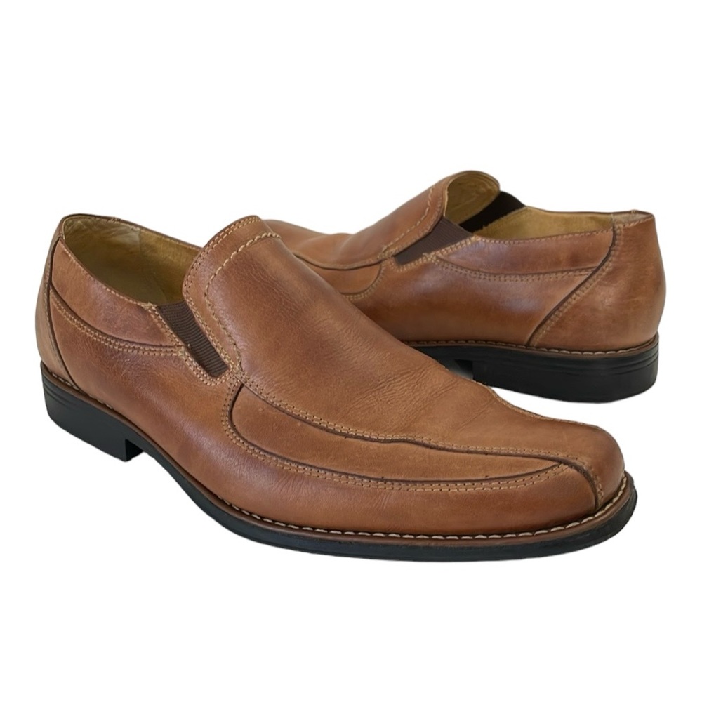 Sandro men’s 9.5 D tan‎ leather slip on loafer. Comfort Soft.  Made in Brazil.